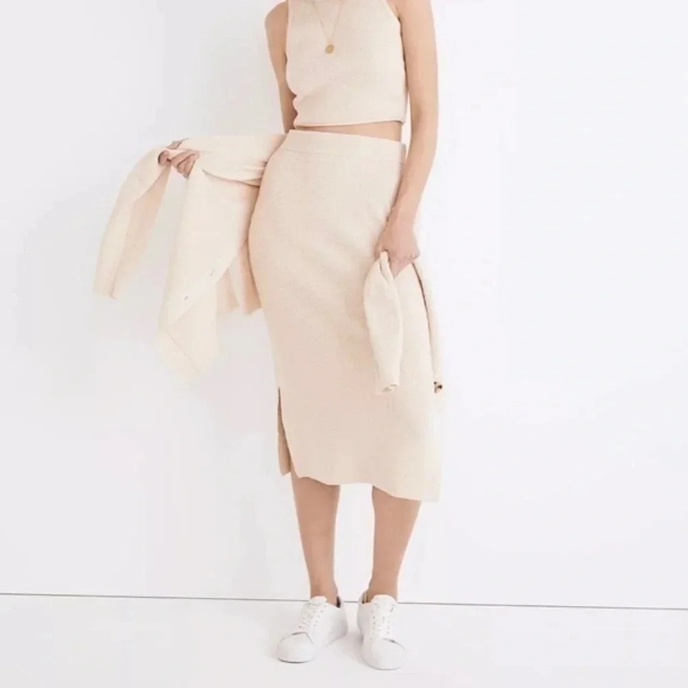 New Damaged Madewell Birchmoor Midi Sweater Skirt